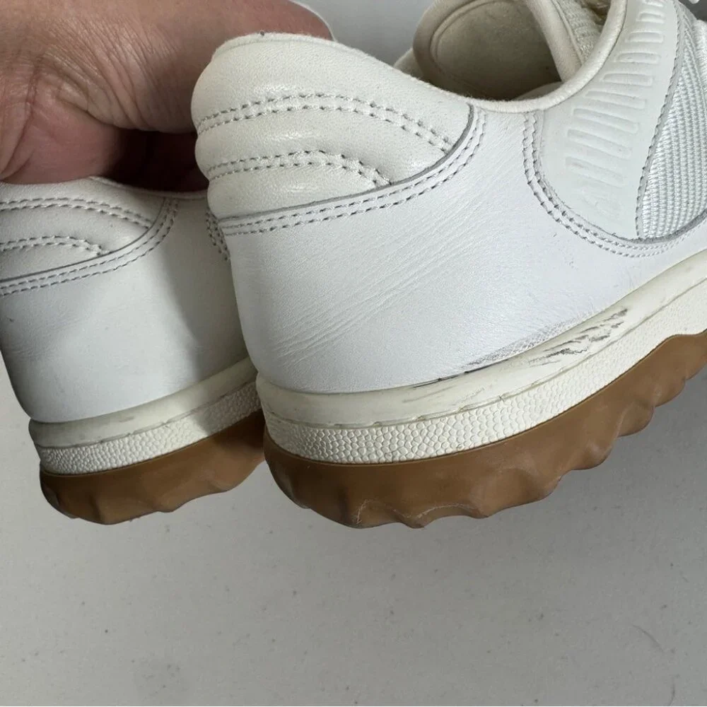 Gucci Ivory MAC 80 Leather Sneakers Size 7 Unisex Embroidered GG Logo Luxury